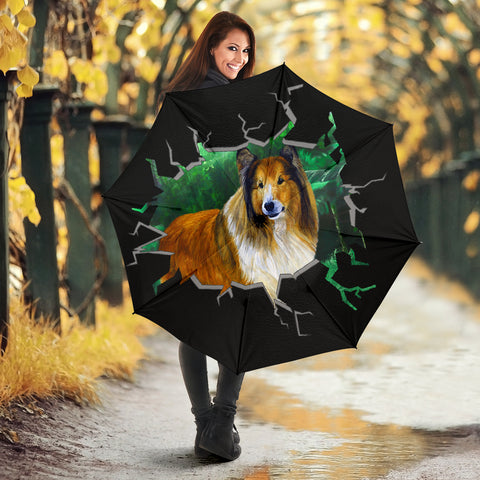 Rough Collie Dog Art Print Umbrellas