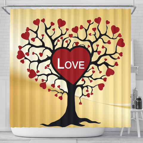 Love Tree Print Shower Curtain