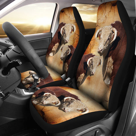 Hereford Bull Customized Print Car Seat Covers