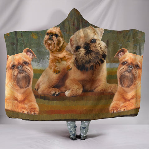 Brussels Griffon family Print Hooded Blanket