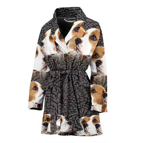 Beagle Dog 3D Print Women's Bath Robe