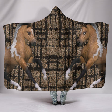 American Quarter Horse Print Hooded Blanket
