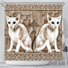 Oriental Shorthair Cat Print Shower Curtain