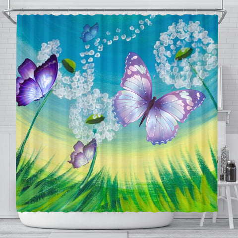 Butterfly Print Shower Curtain