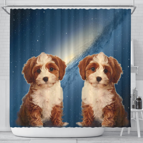 Cute Cavapoo Print Shower Curtains