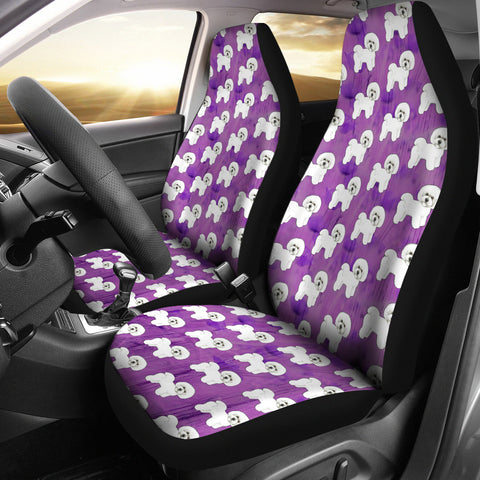 Bichon Frise Dog Pattern Print Car Seat Covers