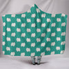 Pomeranian Dog Pattern Print Hooded Blanket