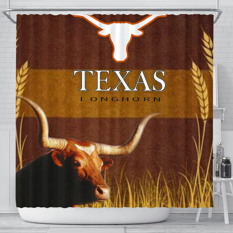 Amazing Texas Longhorn Cattle (Cow) Print Shower Curtain