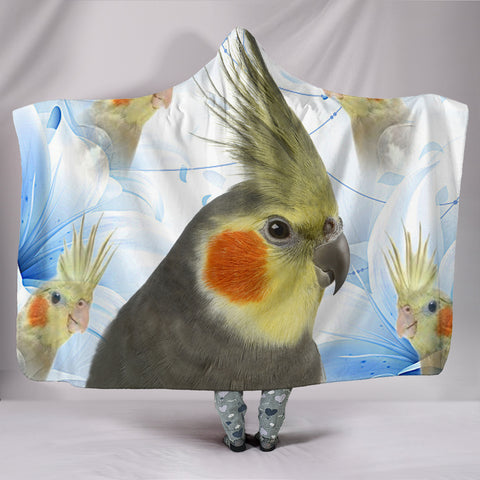 Cockatiel Parrot Print Hooded Blanket