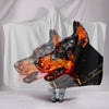 Doberman Pinscher Dog Vector Art Print Hooded Blanket