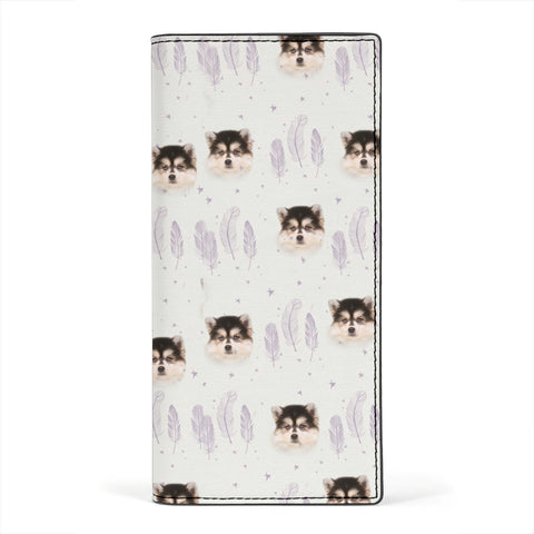 Pomsky Dog Print Women's Leather Wallet