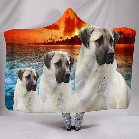 Anatolian Shepherd Print Hooded Blanket