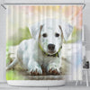 Labrador Puppy Art Print Shower Curtains