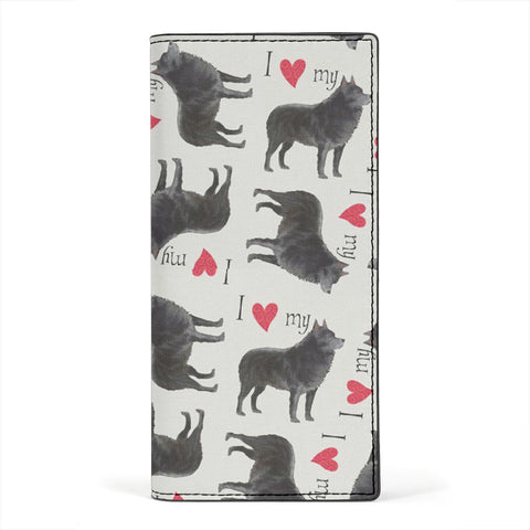 Schipperke Dog Patterns Print Women's Leather Wallet