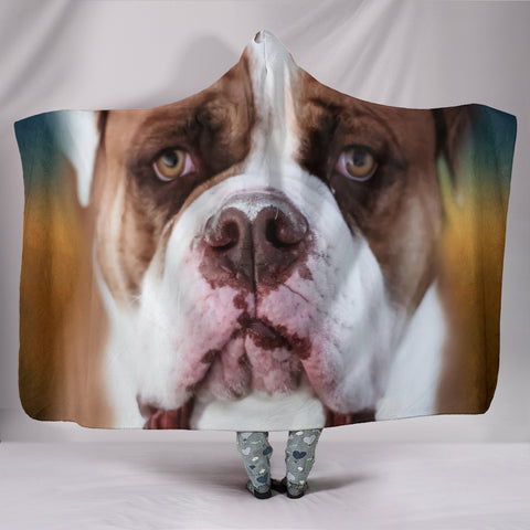 Bulldog Print Hooded Blanket