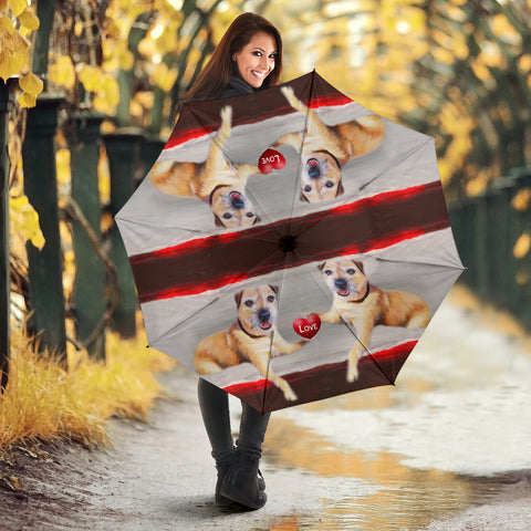 Border Terrier Love Print Umbrellas