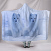 Lovely Arctic Fox Print Hooded Blanket