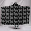 Australian Terrier Dog Black Pattern Print Hooded Blanket