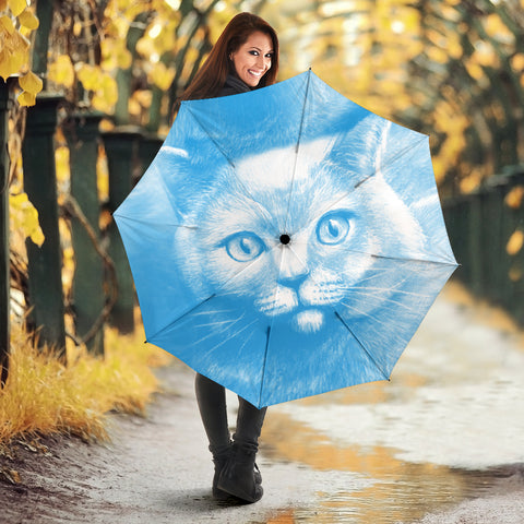 Russian Blue Cat Print Umbrellas