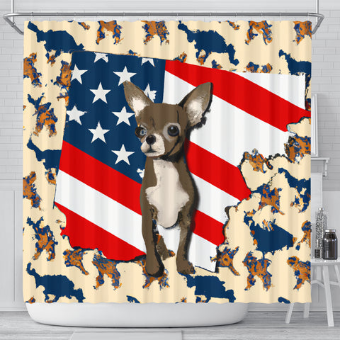 [AI Generated] Chihuahua From Pennsylvania Patterns Print Shower Curtains