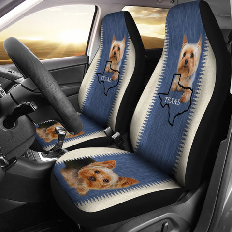 Yorkshire Terrier (Yorkie) Print Car Seat CoverTX State