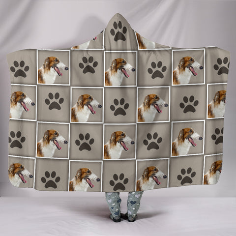 Borzoi Dog Patterns Print Hooded Blanket