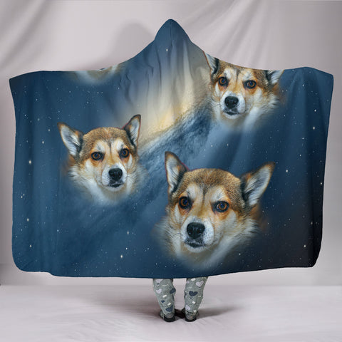 Norwegian Lundehund Print Hooded Blanket