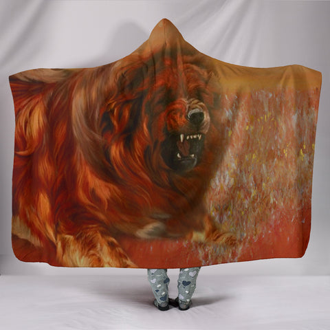 Tibetan Mastiff Dog Print Hooded Blanket