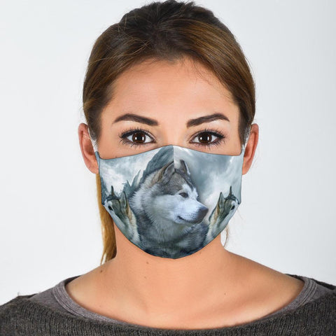 Amazing Alaskan Malamute Print Face Mask