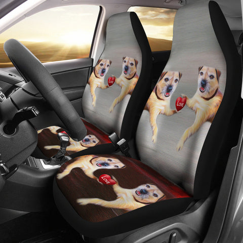 Border Terrier Print Car Seat Covers