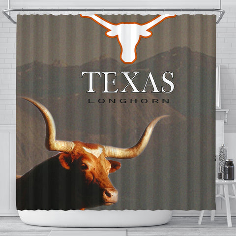 Texas Longhorn Cattle (Cow) Print Shower Curtain