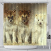 Sled Dogs Print Shower Curtains