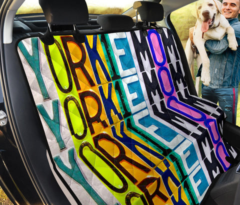 Yorkie License Plate Print Pet Seat Covers