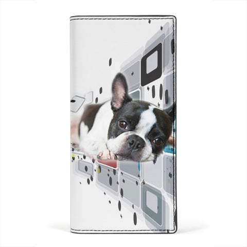 Boston Terrier Print Women's Leather Wallet