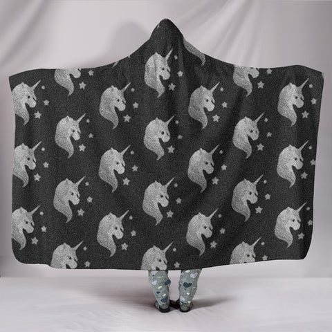 Unicorn Patterns Print Hooded Blanket