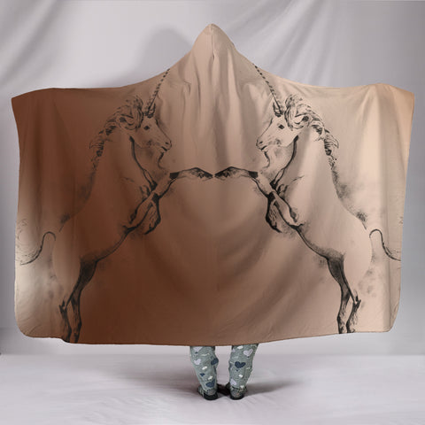 Amazing Unicorn Print Hooded Blanket