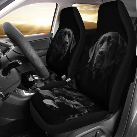 Black Labrador Retriever Print Car Seat Covers