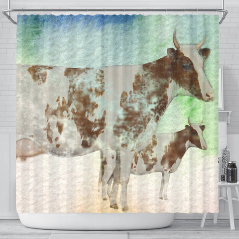 Ayrshire cattle (Cow) Print Shower Curtain