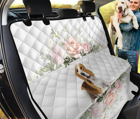 Cute Beagle Dog Floral Print Pet Seat Covers