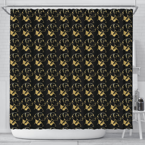 Vizsla Dog Golden Print Shower Curtain
