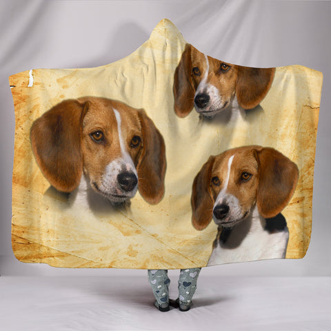 Cute American Foxhound Print Hooded Blanket