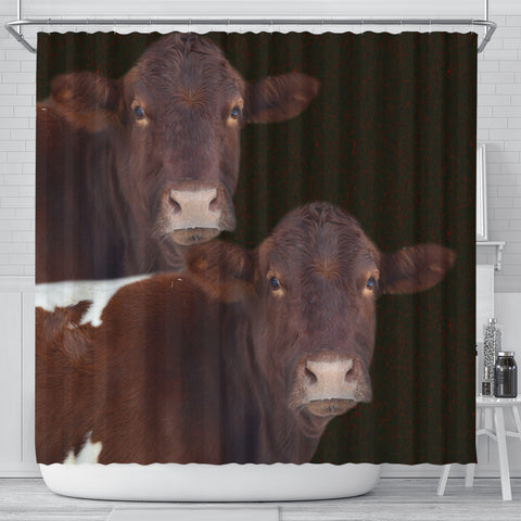 Cute Pinzgauer cattle (Cow) Print Shower Curtain