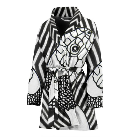 Black & White Snake Print Women's Bath Robe