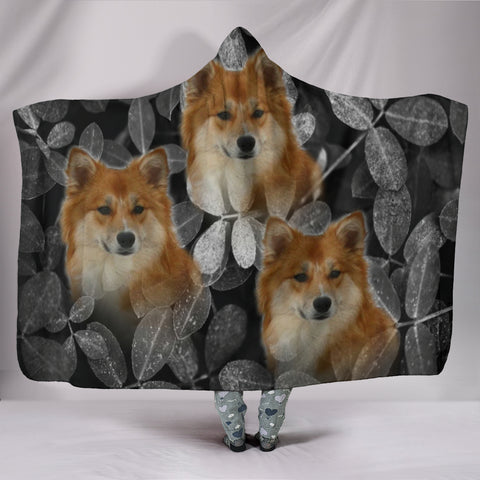 Cute Icelandic Sheepdog Print Hooded BlanketFree Shippipng