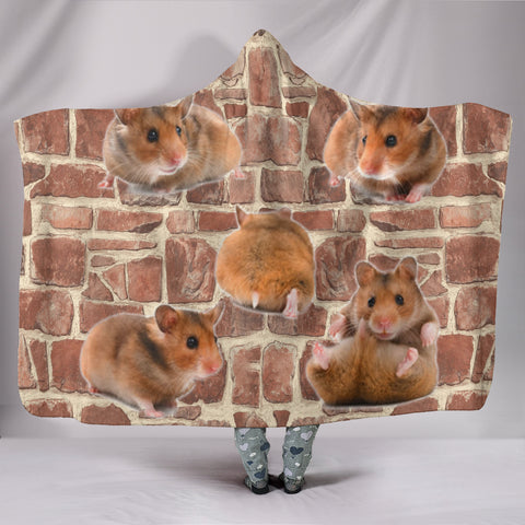 Amazing Djungarian Hamster Print Hooded Blanket