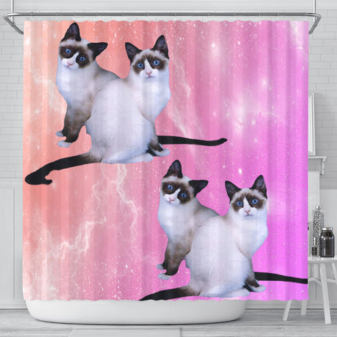 Snowshoe Cat Print Shower Curtains