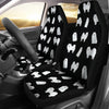 American Eskimo Dog Pattern On Black Print Car Seat Covers