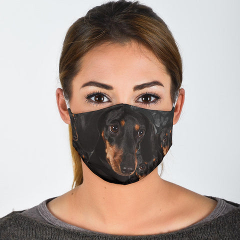 Dachshund On Black Print Face Mask