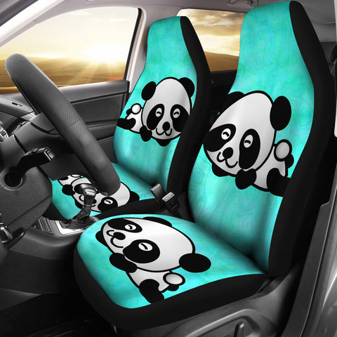 Cute Panda Bear Print Car Seat Covers