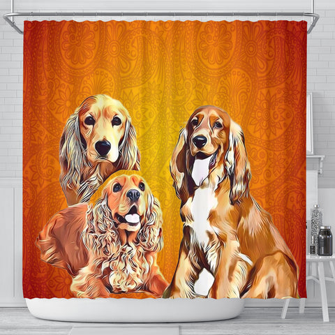 English Cocker Spaniel Print Shower Curtain